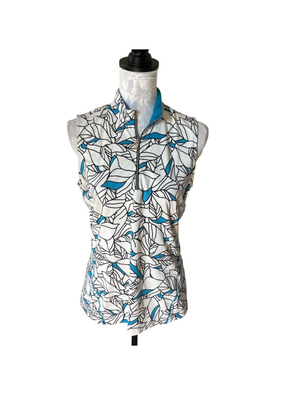 TAIL Womens Athletic Top Sleeveless Golf Pickleball Stretchy Size Medium Blue
